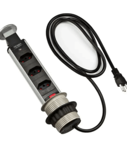Tomada Retrátil Torre 3 Tomadas Para Bancada Mesa Embutir Bivolt Multiplug 16A Mesa Bancada